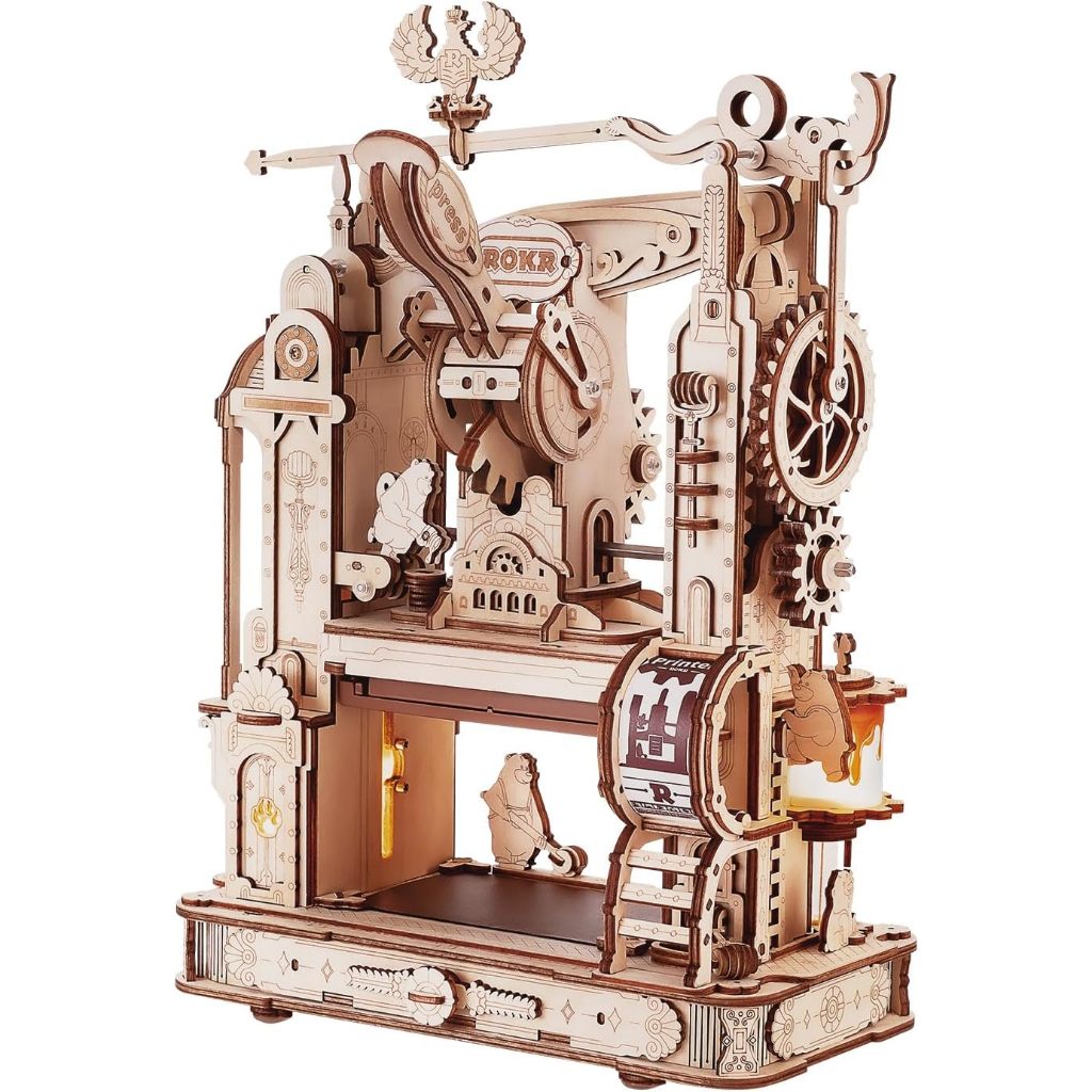 Jual Rolife Robotime ROKR Classic Printing Press Mechanical 3D Wooden ...