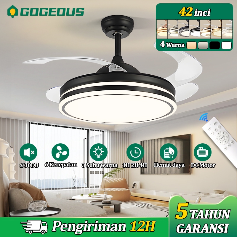 Jual COD Lampu Kips Angin Gantung Plafon 42 Inci 3 Warna 6 Kecepatan ...