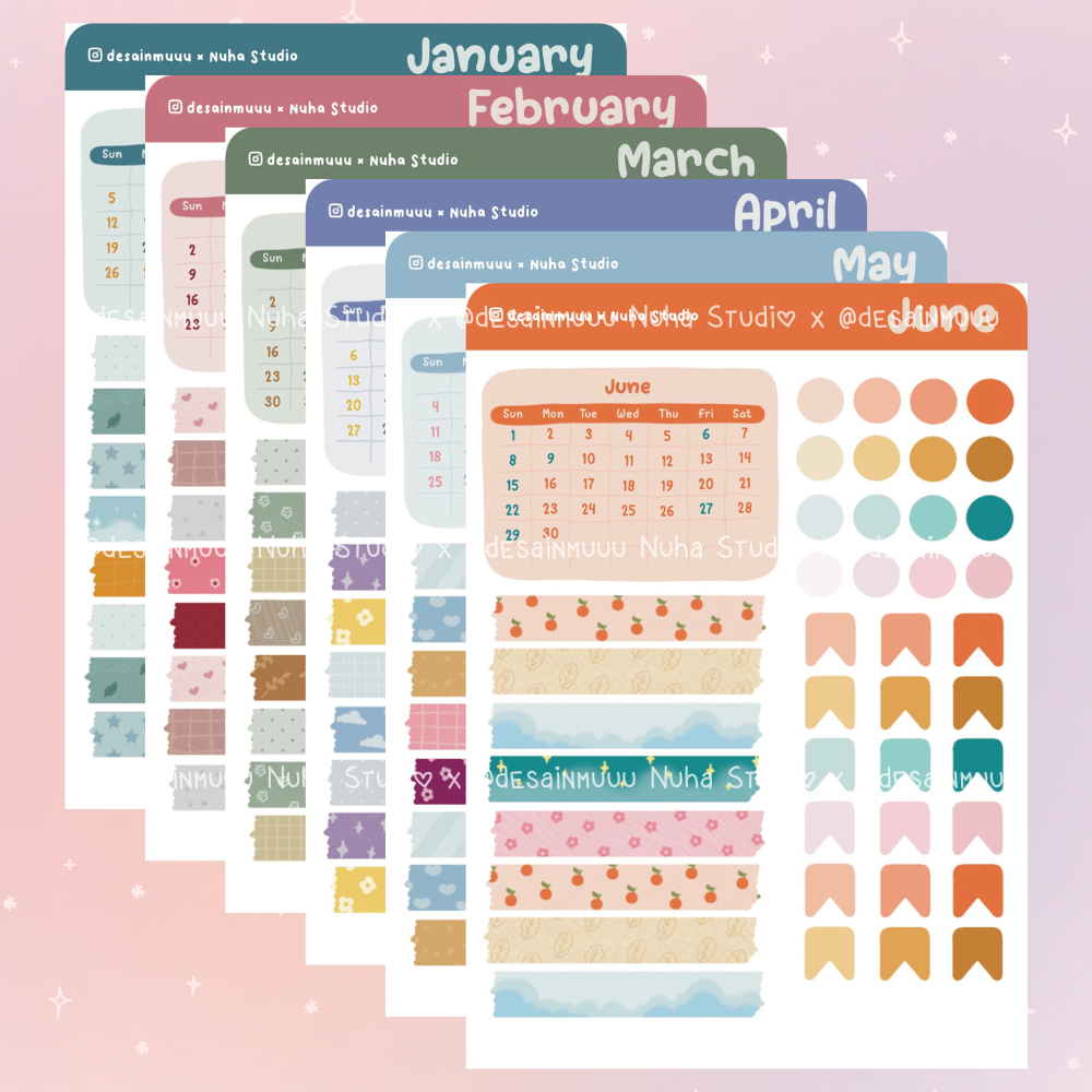 Jual STICKER by desainmuuu | Calendar 2025 Kalender Sticker Paket ...