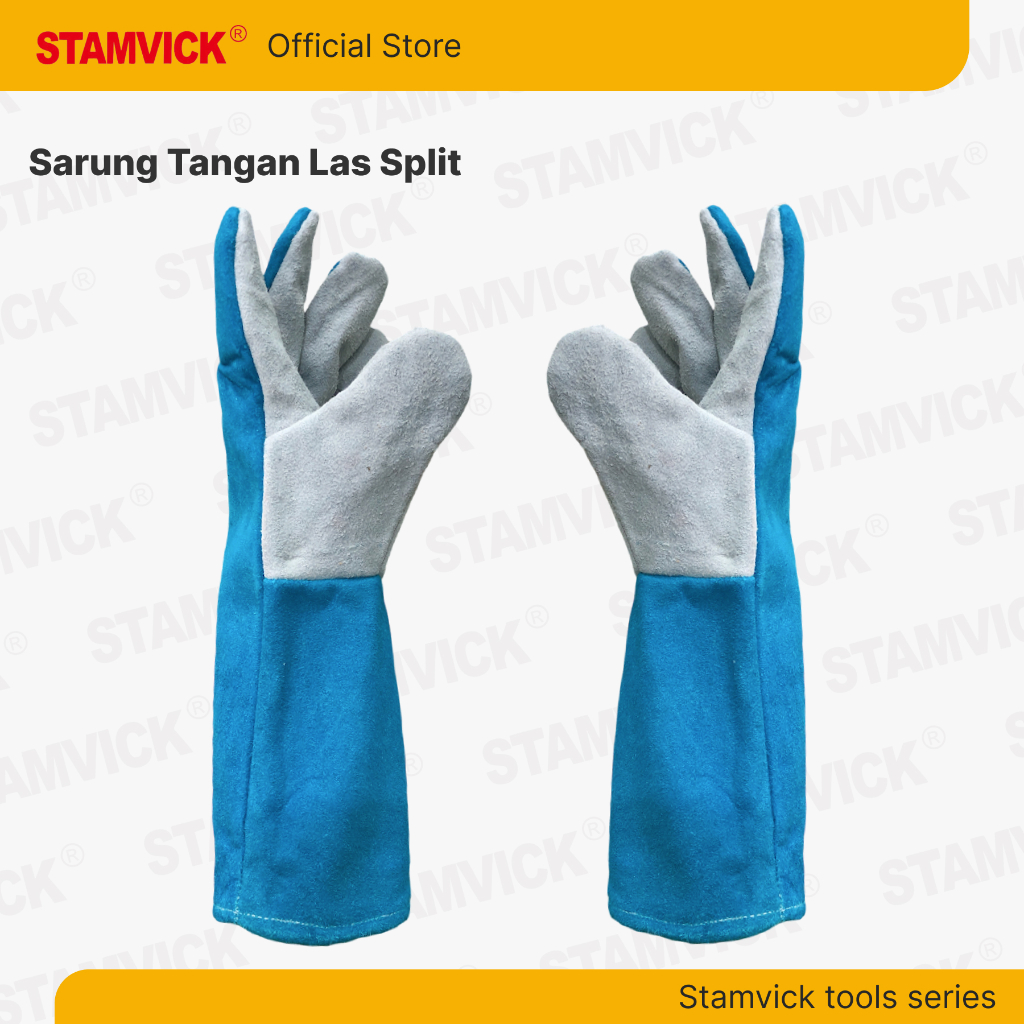 Jual Sarung Tangan Las Kulit Split Stamvick 14 Inch - Welding Safety ...