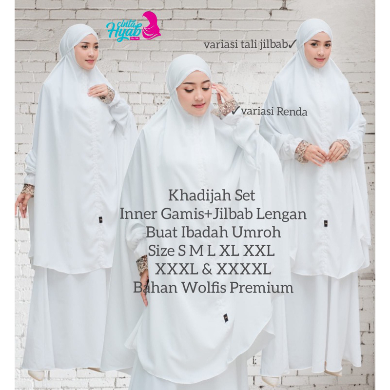 Jual set gamis Jumbo umroh haji Set Iner Gamis Jilbab Lengan | Shopee ...