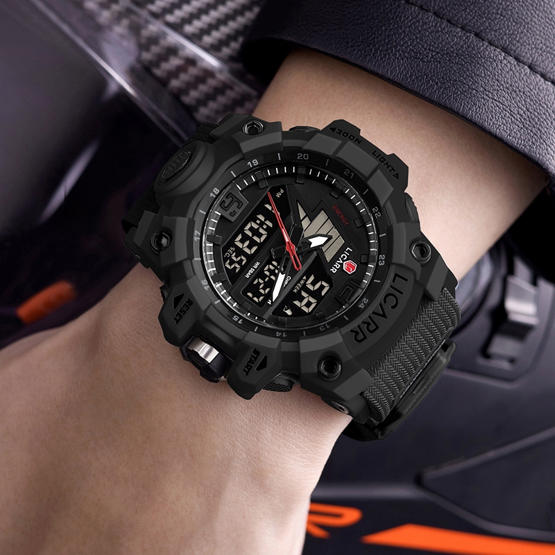 Jual LICARR Jam Tangan Pria Olahraga Analog Digital Santai Anti Air ...
