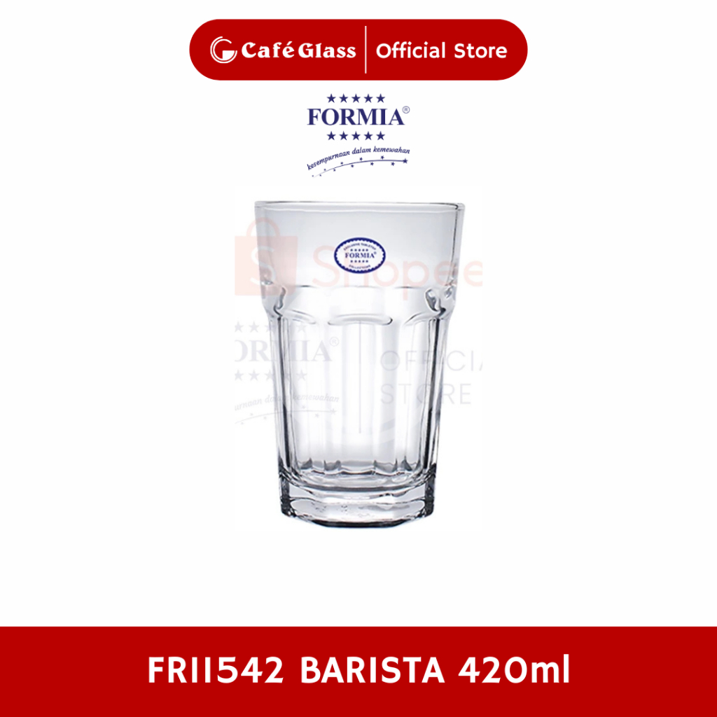 Formia Gelas Barista Fri1542 420Ml I Gelas Air Kaca Tebal I Gelas Cafe Minuman Dingin Bijian