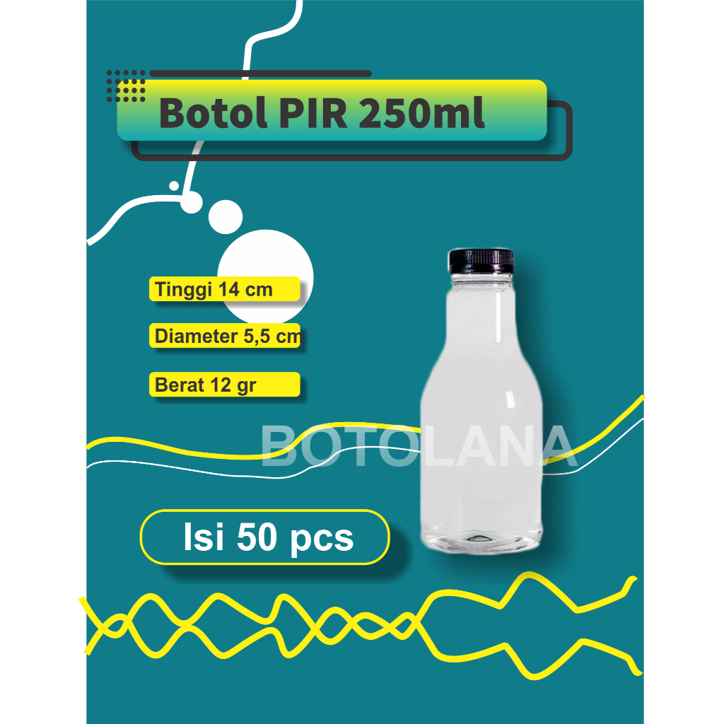 Jual Botol Plastik PIR 250ml isi 50 pcs (Free Packing Kardus) / Botol ...