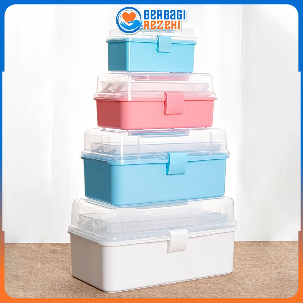Jual Tool Box Kotak Penyimpanan Kotak Obat 3 Tingkat dengan Pengunci ...