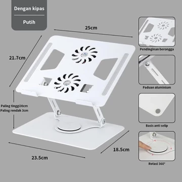 360 ° Dudukan Laptop Portabel Putar Dudukan Laptop Dudukan Laptop Desktop Aluminium