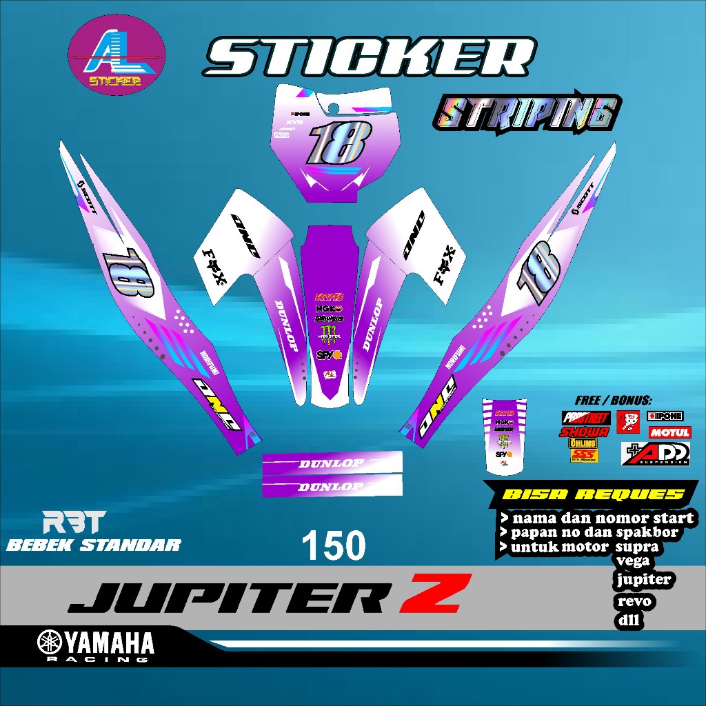 Jual Sticker RBT MOTOR JUPITER Z STRIPING MOTOR RBT BEBEK MODIF ...