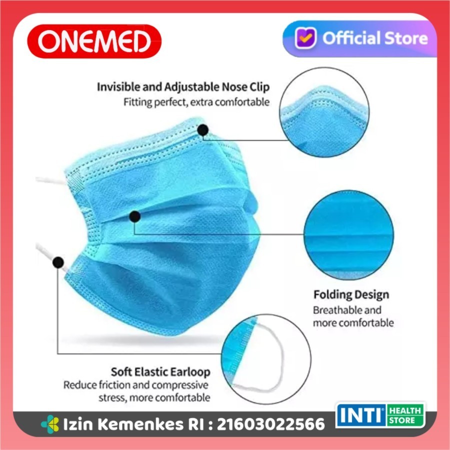 Jual Onemed | Masker 3 Ply Earloop Putih | Masker Medis | Surgical Mask ...