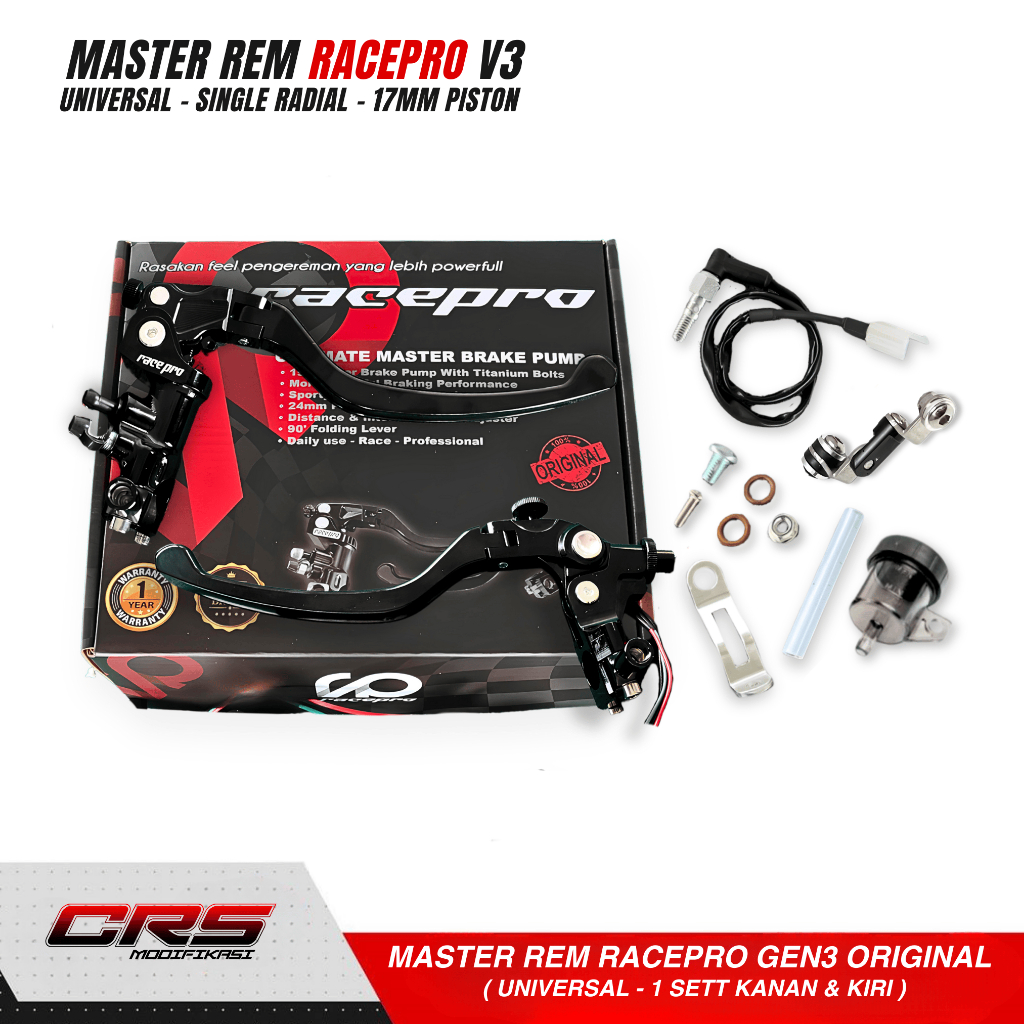 Jual Master Rem RacePro Radial Kanan Tabung Kiri Kopling racepro ...