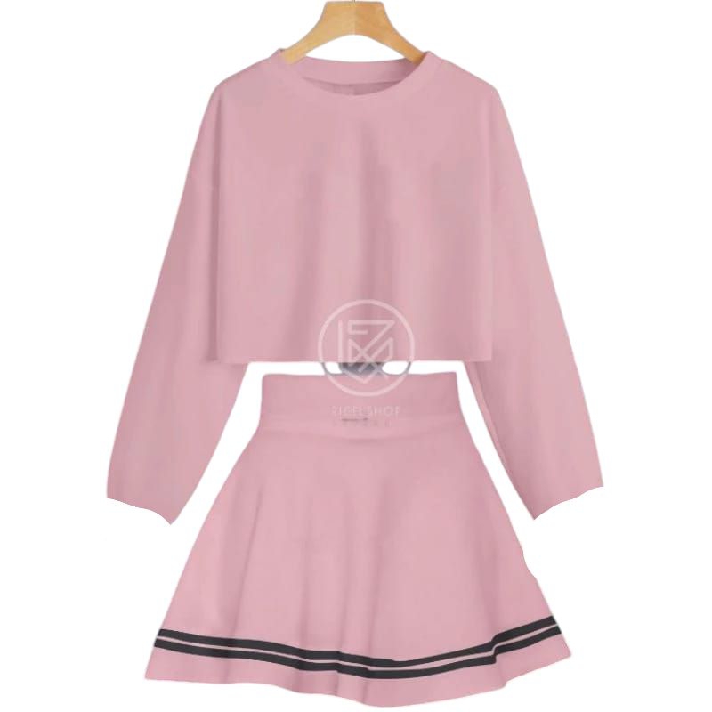 Jual One set rok crop mini kaos olahraga sporty senam zumba bersepedah ...