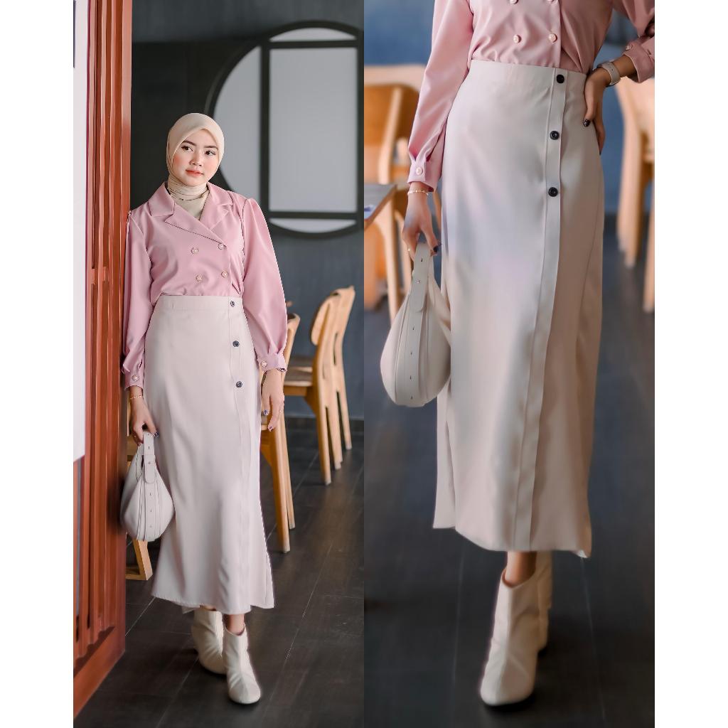 Jual Luna Skirt | Rok Panjang Bengalin Wanita | Semi A-Line