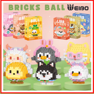 WEIBO MODEL BARU BALL PARTY Bricks Mainan Balok Susun Kartun / Mini Bricks Mainan Anak / Mainan Edukasi DIY 3D Puzzle Nano Block
