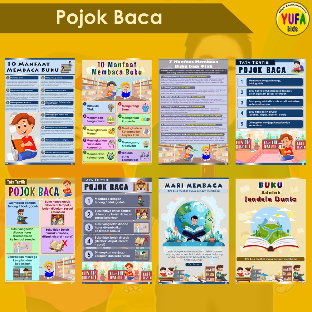 Jual 181 Poster tata tertib pojok baca - poster manfaat membaca ...