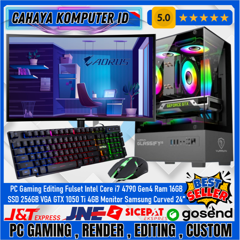 Jual PC Gaming Design Fulset Intel Core I7 4790 Ram 16GB SSD 256GB