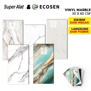 Super Alat Wallpaper dinding Vinyl Marble 30 x 60 cm Vinyl Marbel Granit Stiker Lemari Cabinet Marbel