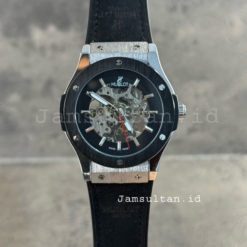 Jual JAM TANGAN SULTAN PRIA HB SKELETON AUTOMATIC RUBBER DIAMETER 45MM ...