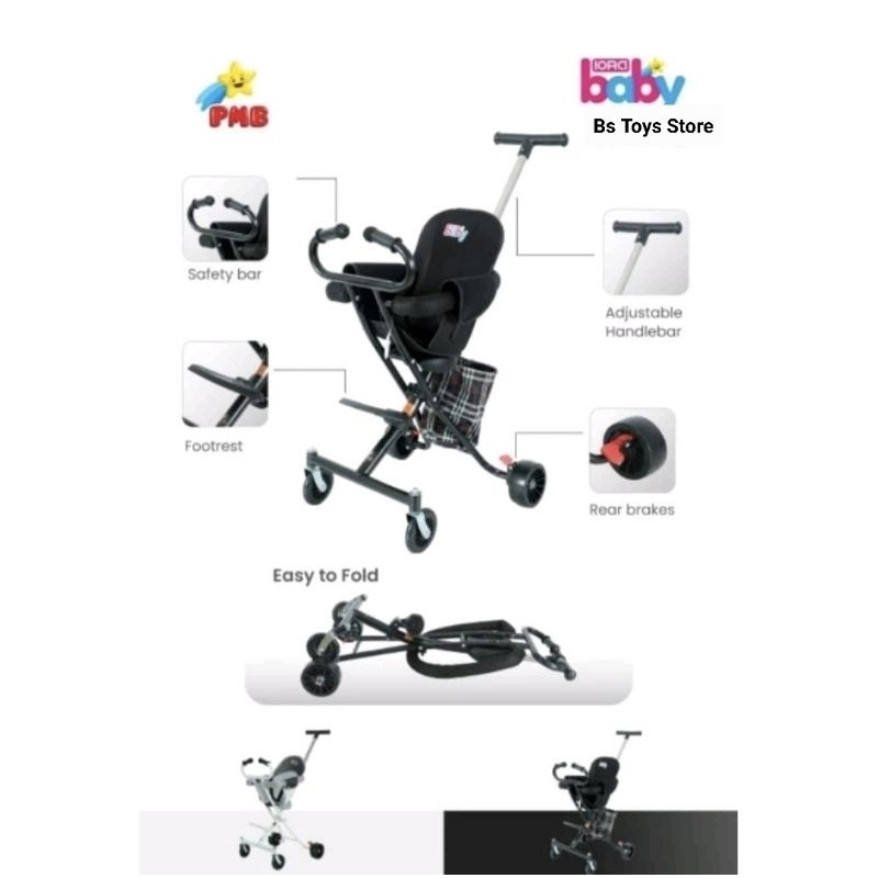 Jual STROLLER LIPAT MAGIC STROLLER LIPAT PMB IORA BABY W 638 BAN EVA ...