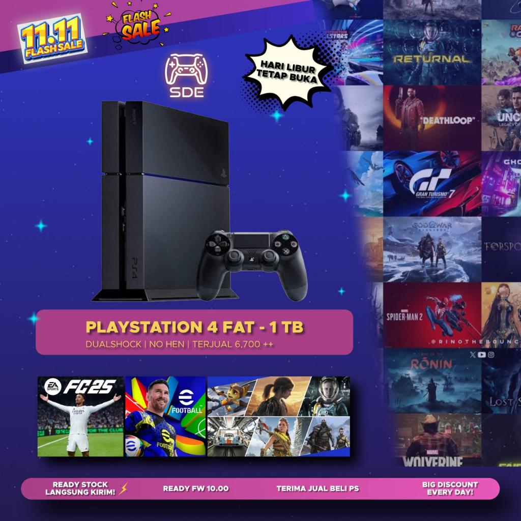 Jual PS4 FAT 500GB/1TB ORIGINAL BERGARANSI FULLGAME SONY PLAYSTATION 4 ...