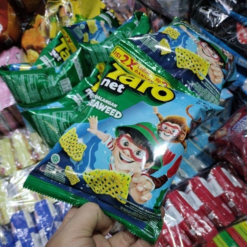 Jual TARO NET RASA RUMPUT LAUT HARGA 1 RENTENG ISI 10 PCS | Shopee ...