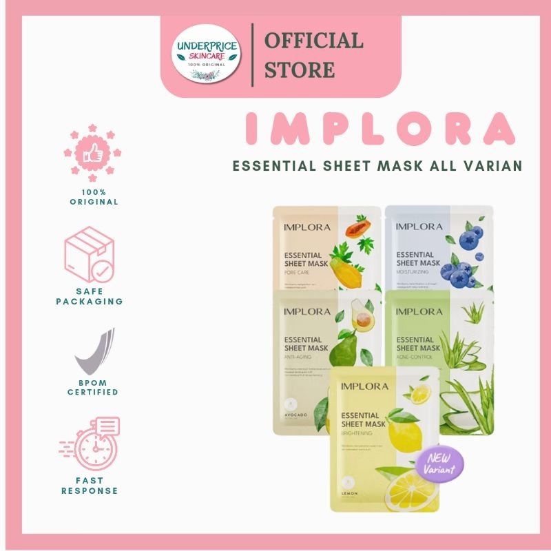 Jual IMPLORA Essential Sheet Mask | Shopee Indonesia