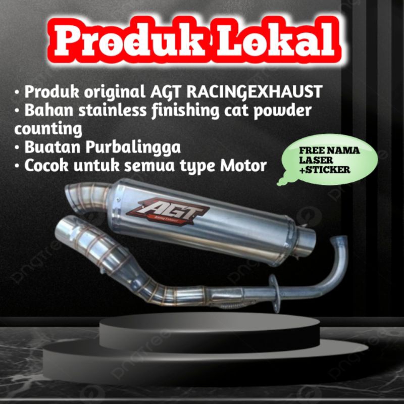 Jual Knalpot matic Oval product local AGT RACINGEXHAUST inlet 38, 50 ...