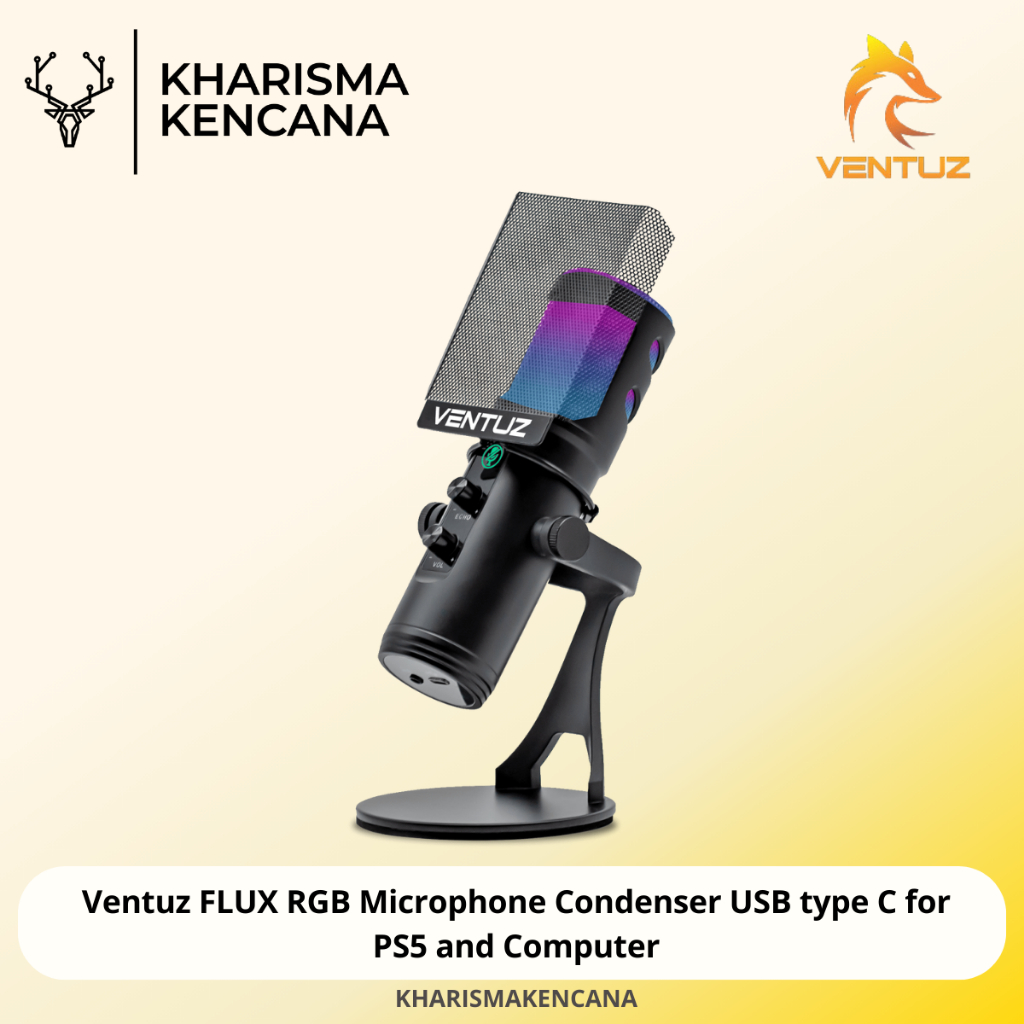 Jual Ventuz FLUX RGB Microphone Condenser USB type C | Shopee Indonesia