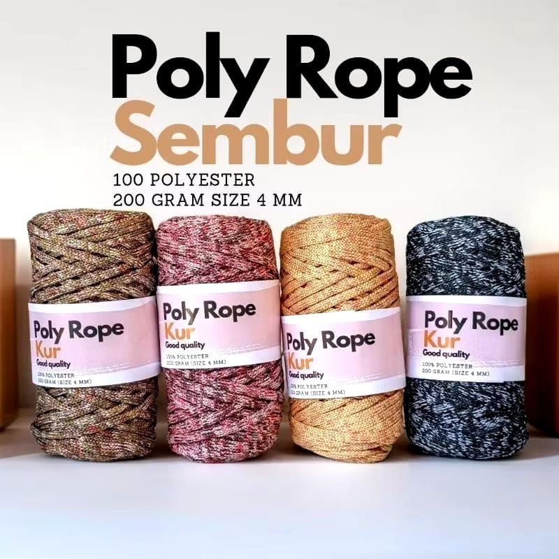 Jual BENANG RAJUT POLY ROPE SEMBUR 4 MM (200 GRAM) 100% POLYESTER ...