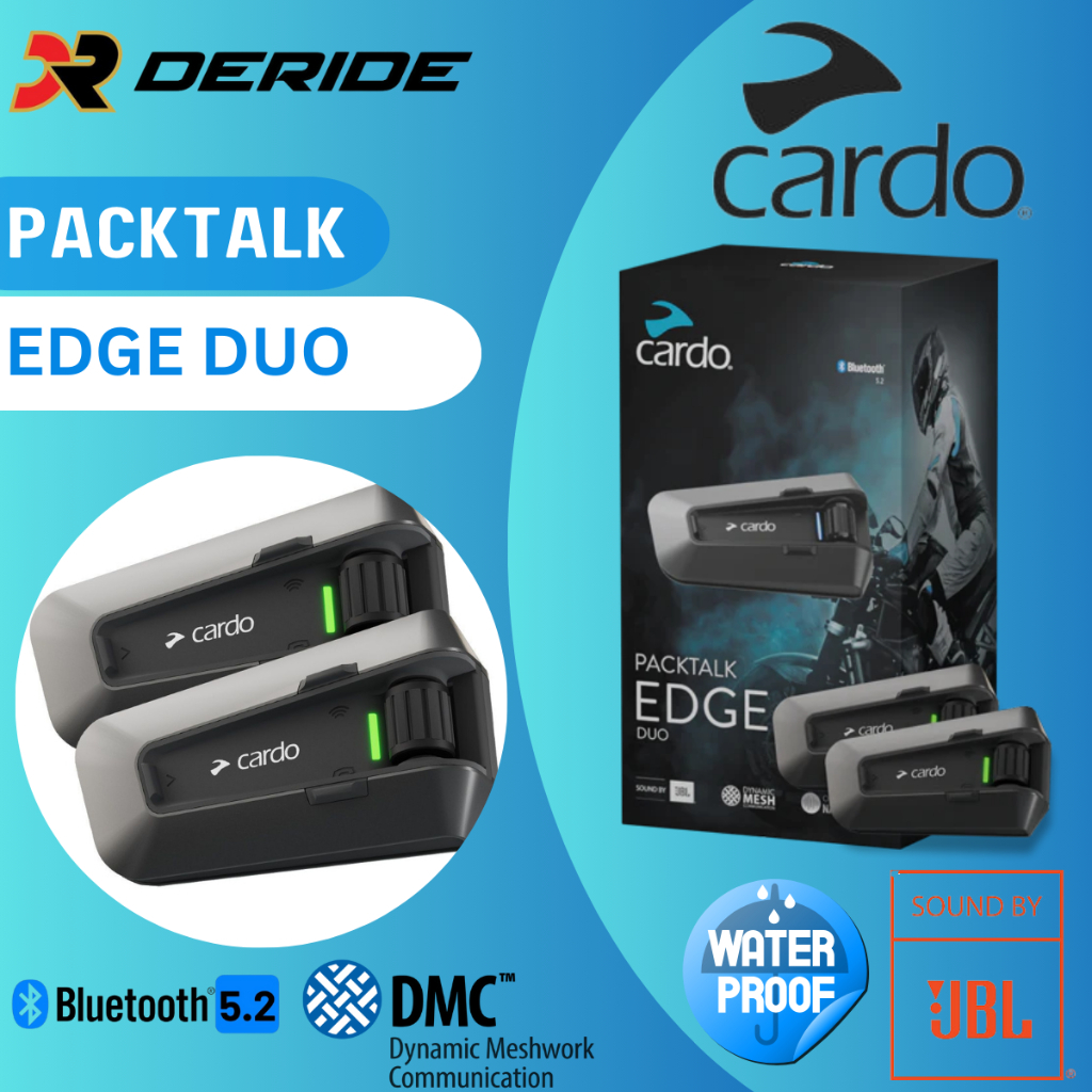 Jual DERIDE Interkom Motor Cardo Packtalk Edge Duo Intercom Helm ...