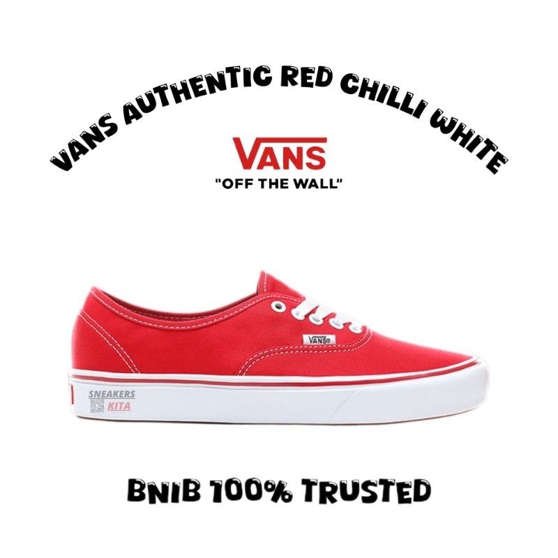 Jual [RARE] Sepatu Vans Authentic Red Chilling White Classic VN0EE3RED ...