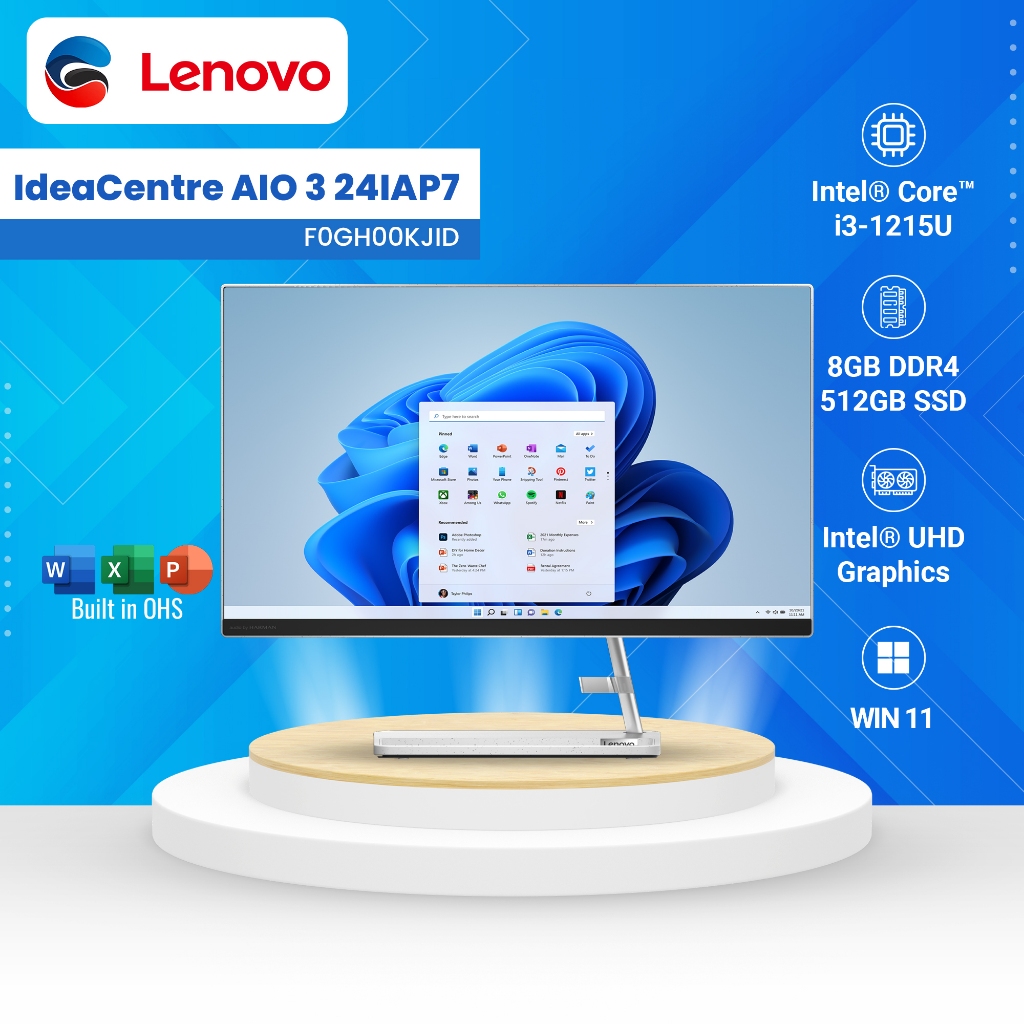 Jual LENOVO PC AIO IdeaCentre AIO 3 24IAP7 Intel Core I3 1215U 8GB ...