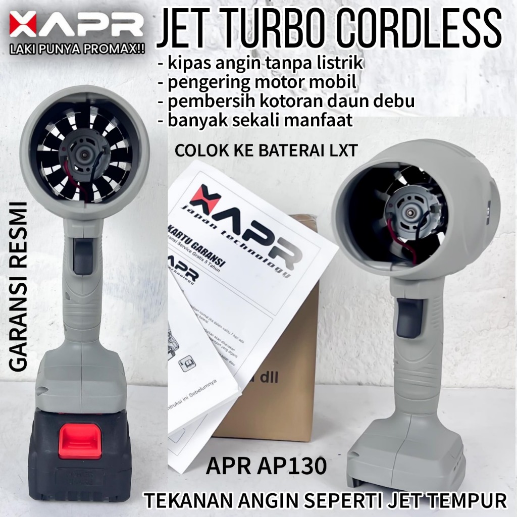 Jual APR TURBO FAN CORDLESS AP130 KIPAS ANGIN JET PENGERING MOTOR MOBIL ...