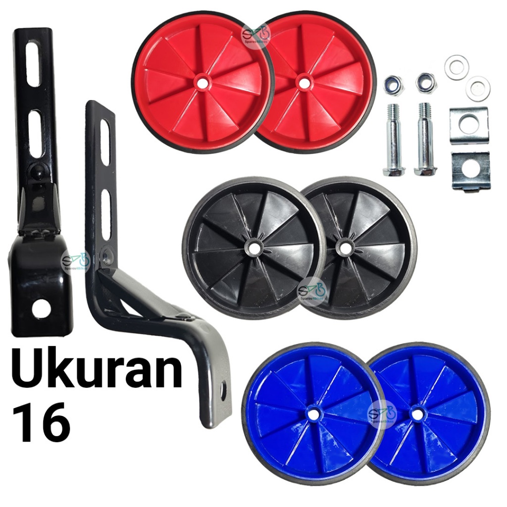 Jual Roda Samping Sepeda 12 16 BMX Merah Biru Hitam 1 Pasang INTER ...