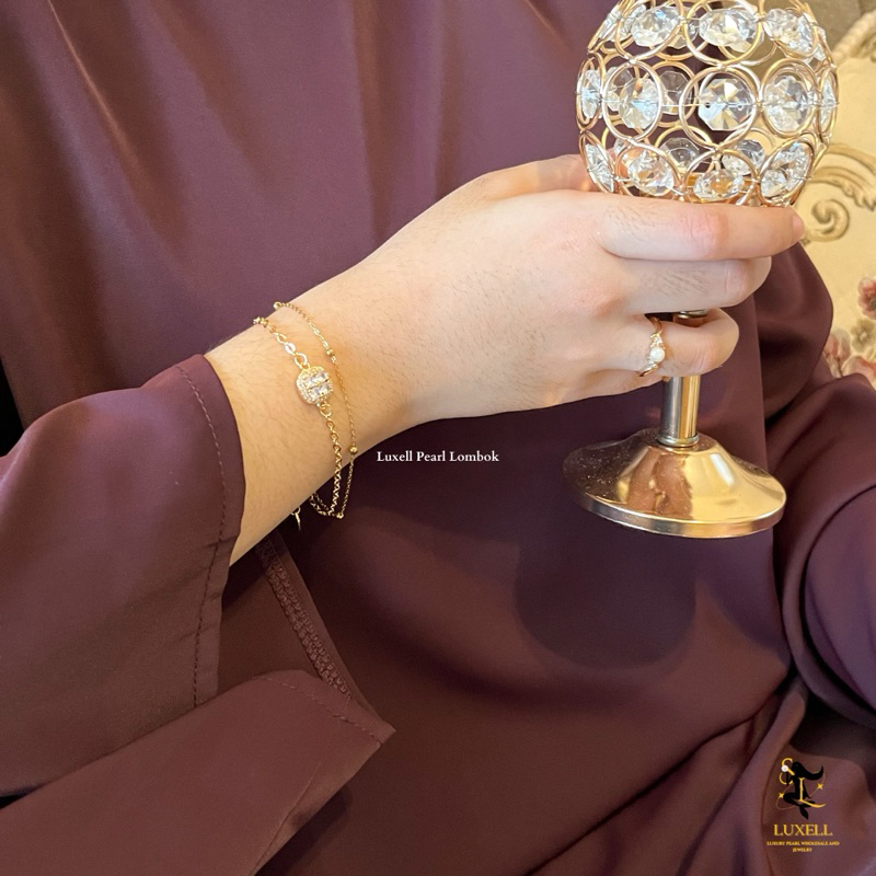Jual Luxell Pearl - Gelang Tangan Rodium lapis emas 10K | Gelang ...