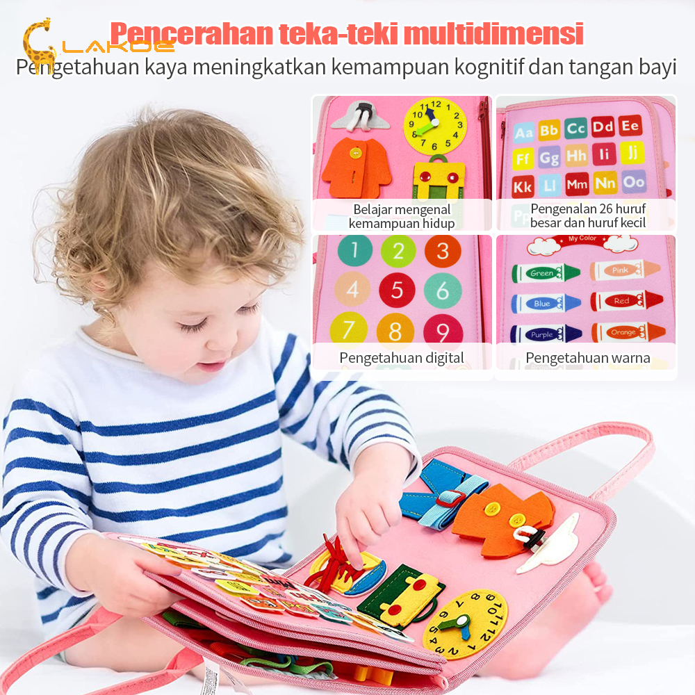Jual LAKOEOFFICIALMALL Mainan Montessori Papan Busyboard Mainan Edukasi ...