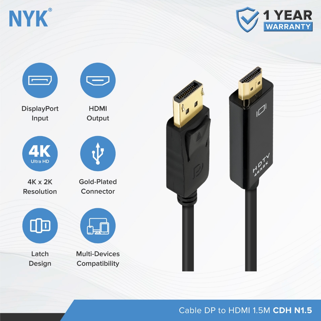 NYK Kabel DP to HDMI 1.8 Meter Cable COD (2)