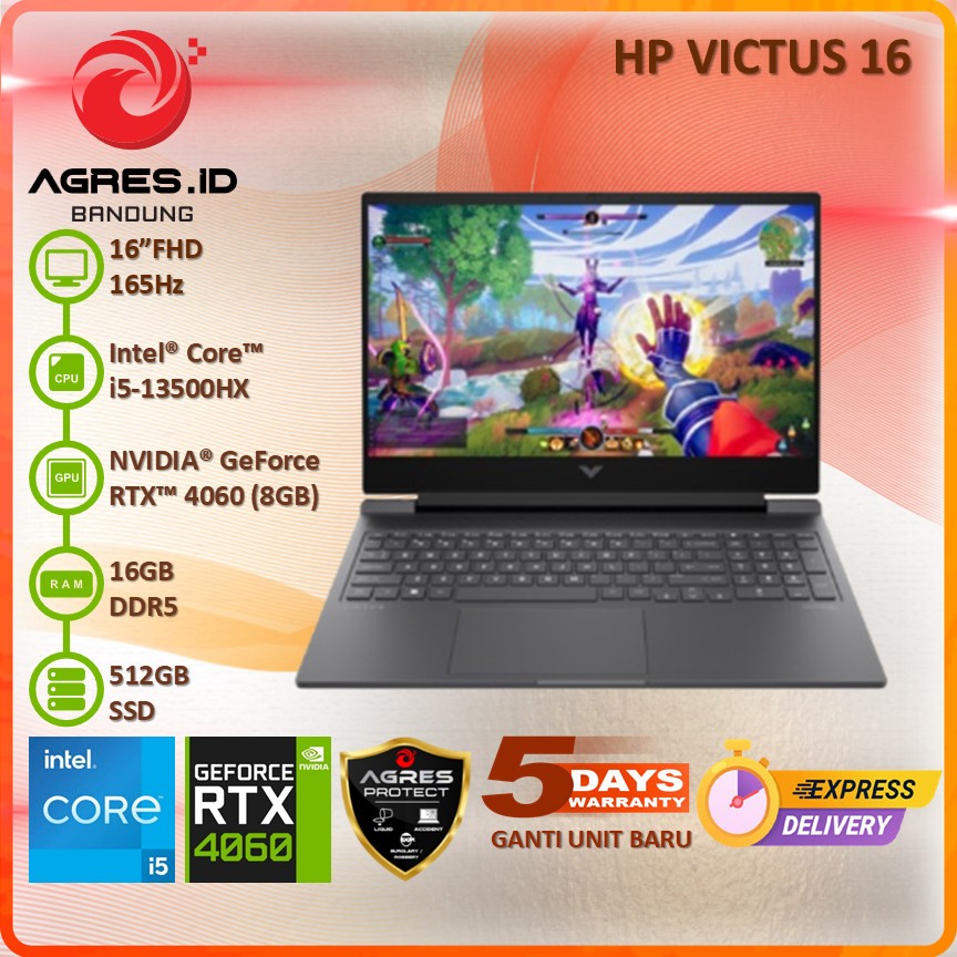 Jual HP VICTUS 16 R0555TX I5 13500HX RTX4060 16GB 512GB 16.1