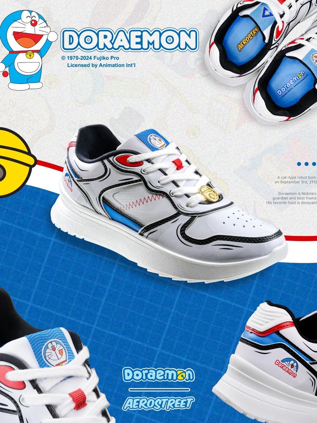 Jual Sepatu Aerostreet X Doraemon Limited Edition Doraemon Biru