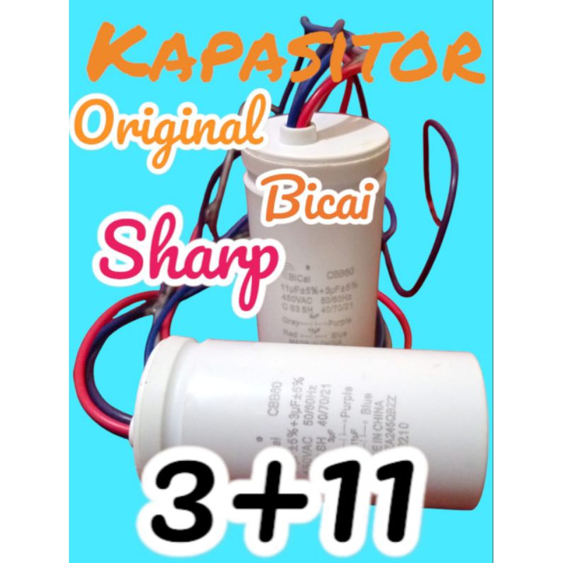 Jual KAPASITOR ORIGINAL 3+11 MERK BICAI ORIGINAL SHARP | Shopee Indonesia