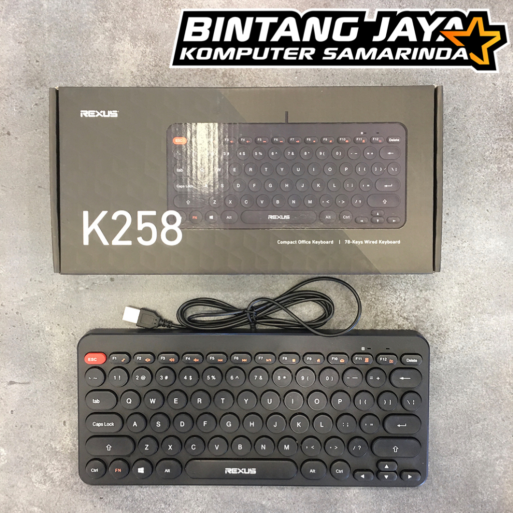 Jual Rexus K258 Keyboard Mini Office Wired USB | Shopee Indonesia
