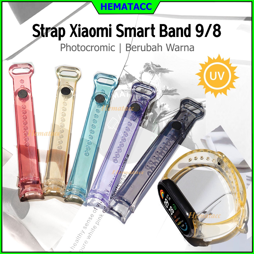 Jual Strap Mi Band 10 9 8 Berubah Warna Photocromic Tali Jam Xiaomi ...