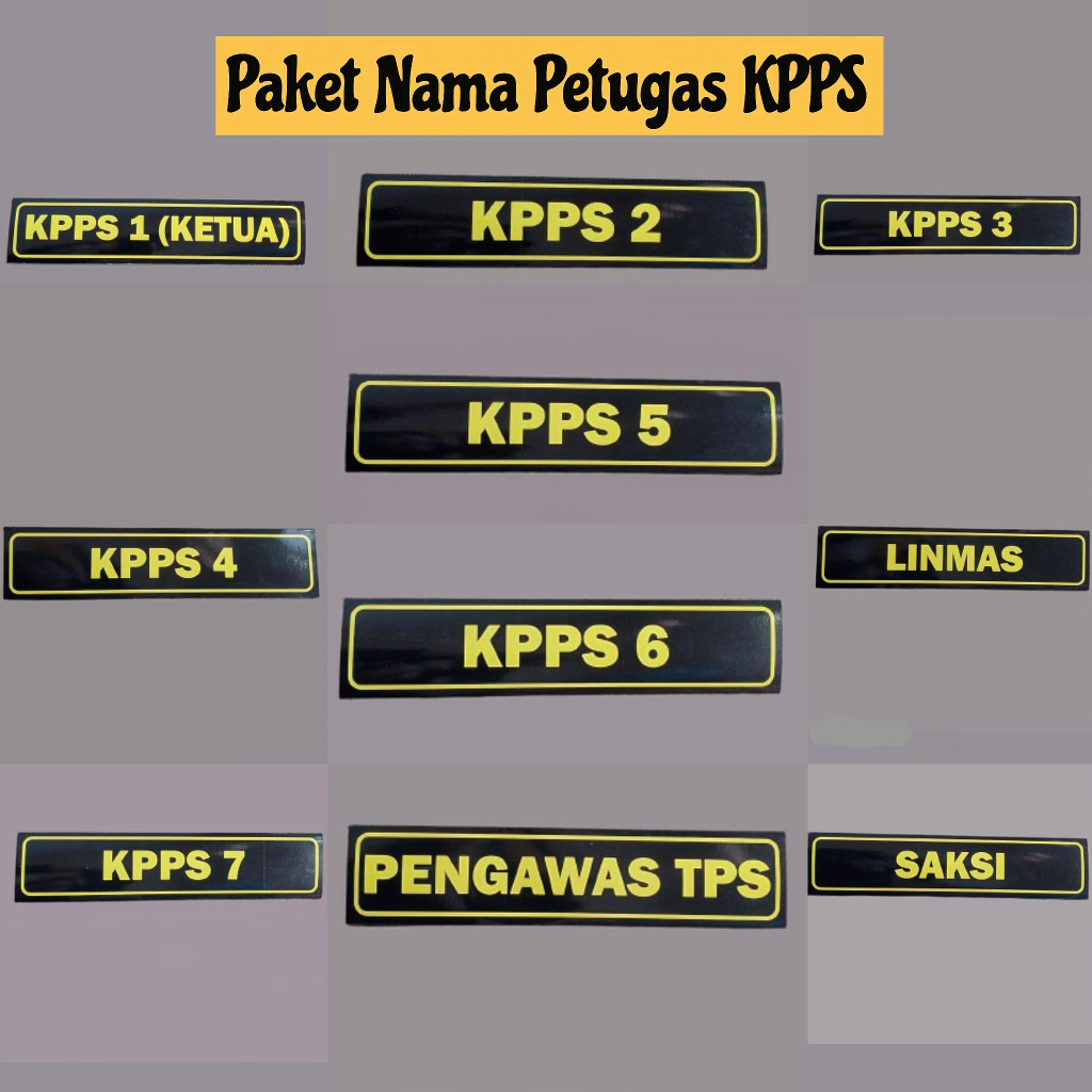 Jual Paket Lengkap Pemilu - Paket Nama Petugas KPPS - Nama Meja KPPS 1 ...