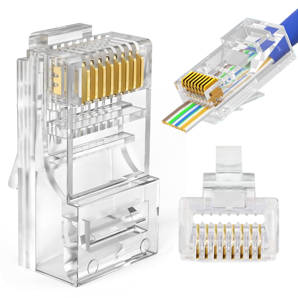 Jual Vention Konektor RJ45 Cat5e Cat 6 UTP Modular Plug Transparent 100 ...
