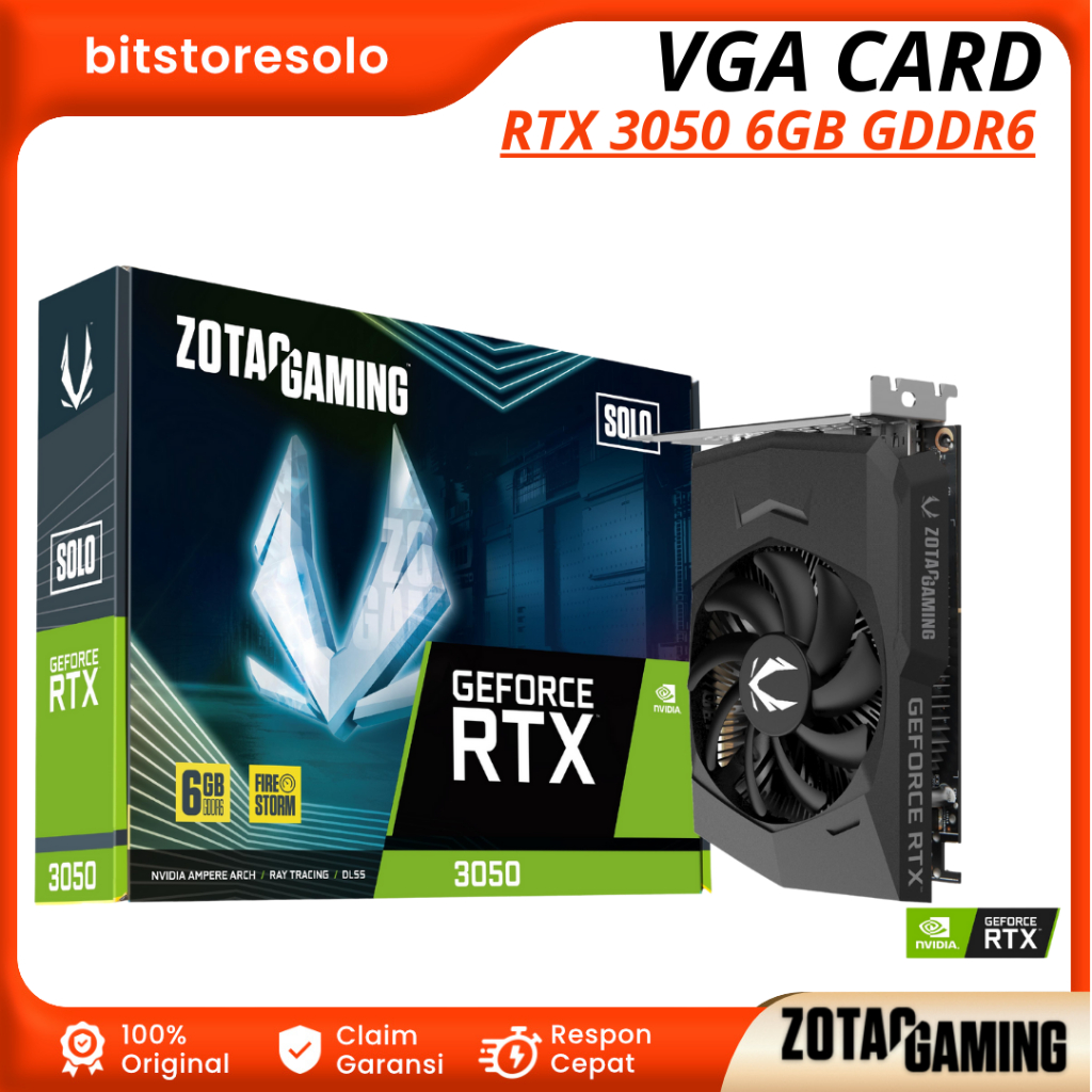 Jual VGA Card ZOTAC GAMING GeForce RTX 3050 6GB GDDR6 Solo VGA Card ...