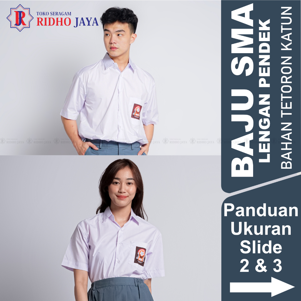 Jual RIDHO JAYA Baju SMA Seragam Sekolah Seragam SMA Seragam Putih
