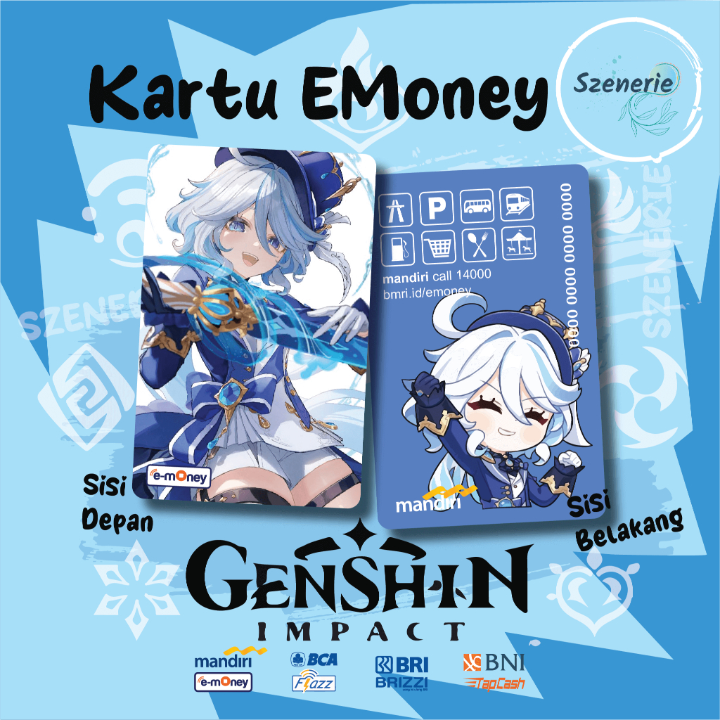 Jual Emoney Custom Furina Genshin Impact Hydro Flazz gen 2 Mandiri BCA ...