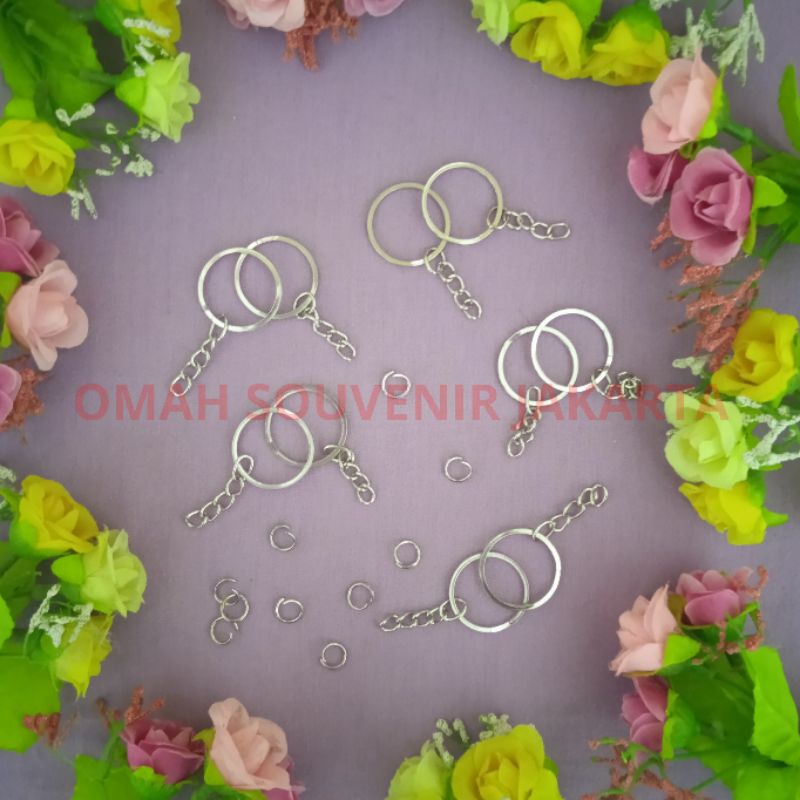 Jual BESI GANTUNGAN KUNCI KEYCHAIN RING GEPENG / PIPIH UKURAN 2.5 CM ...