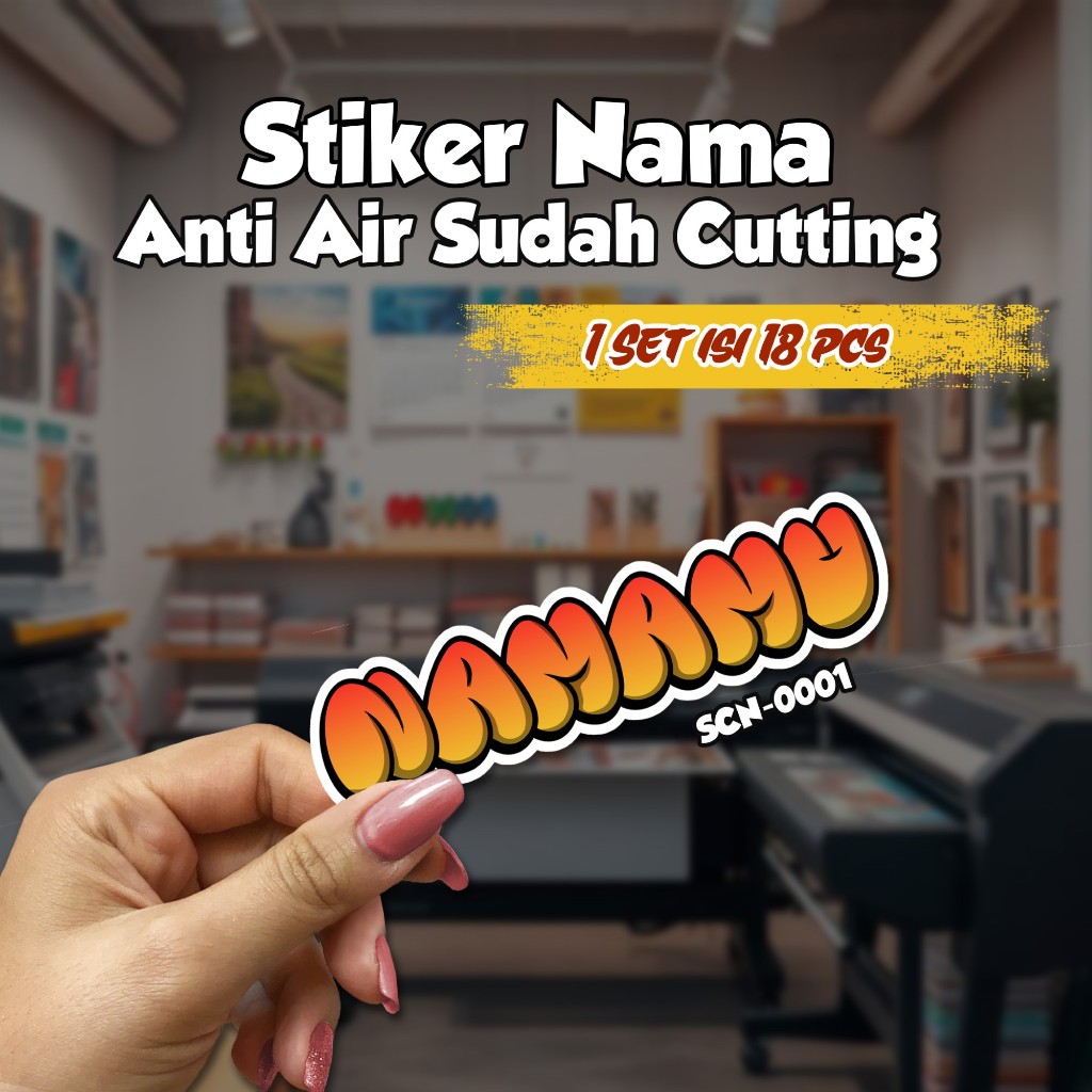 Jual Stiker Nama Sticker Label Custom Reques Grafiti Cutting 18 pcs ...