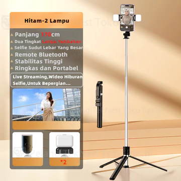 【Ready 】170cm 4in1 Tongsis Tripod Handphone Bluetooth Dengan Lampu LED Multifungsi Holder HP