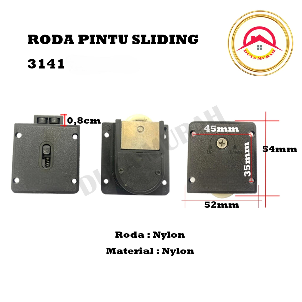 Jual (Paket) Roda Pintu Lemari Geser SD 3141 + Rel SD 02 U & M Pintu ...
