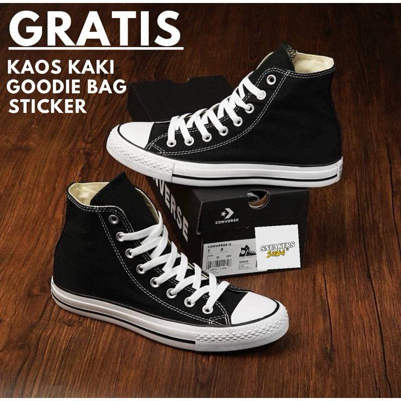 Sepatu Converse All Star Clasic HI Black White Sepatu Pria Wanita  Sepatu Sekolah Converse tinggi BW